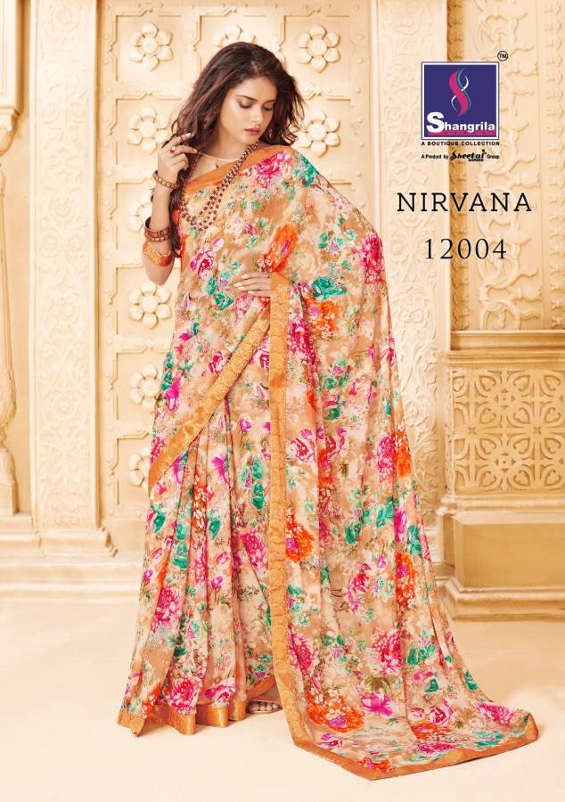 Nirvana By Shangrila Printed Barasso Sarees Catalogue