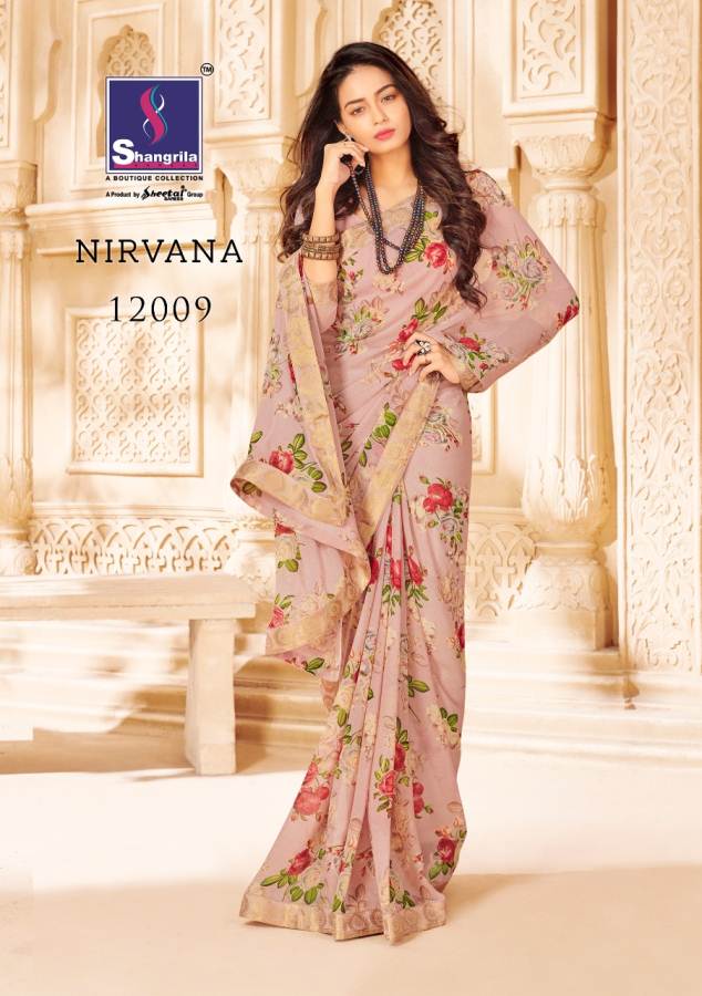 Nirvana By Shangrila Printed Barasso Sarees Catalogue