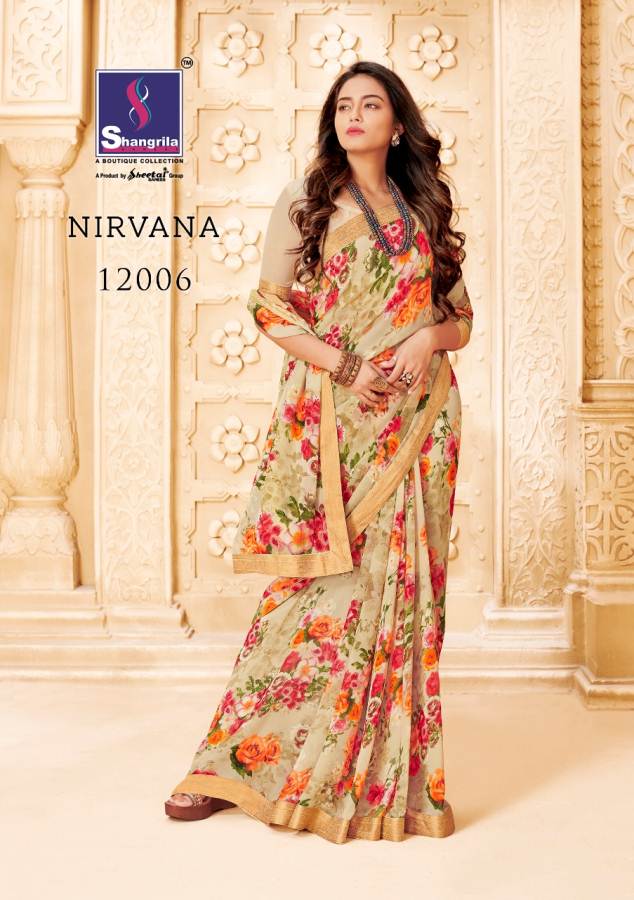 Nirvana By Shangrila Printed Barasso Sarees Catalogue