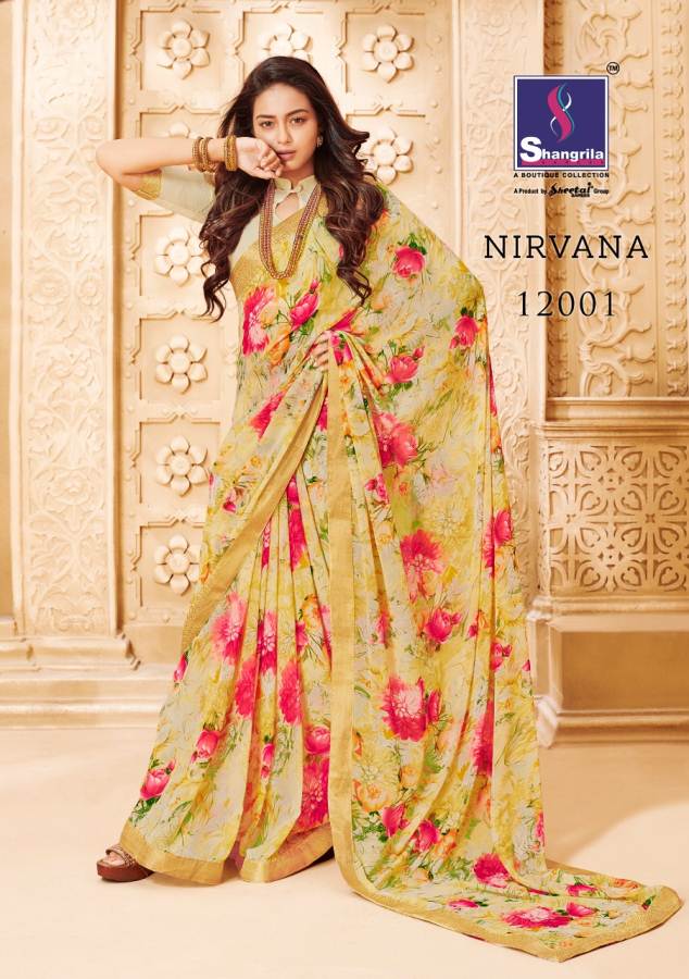 Nirvana By Shangrila Printed Barasso Sarees Catalogue