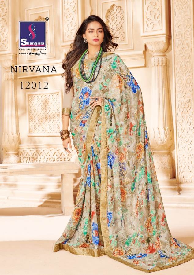 Nirvana By Shangrila Printed Barasso Sarees Catalogue