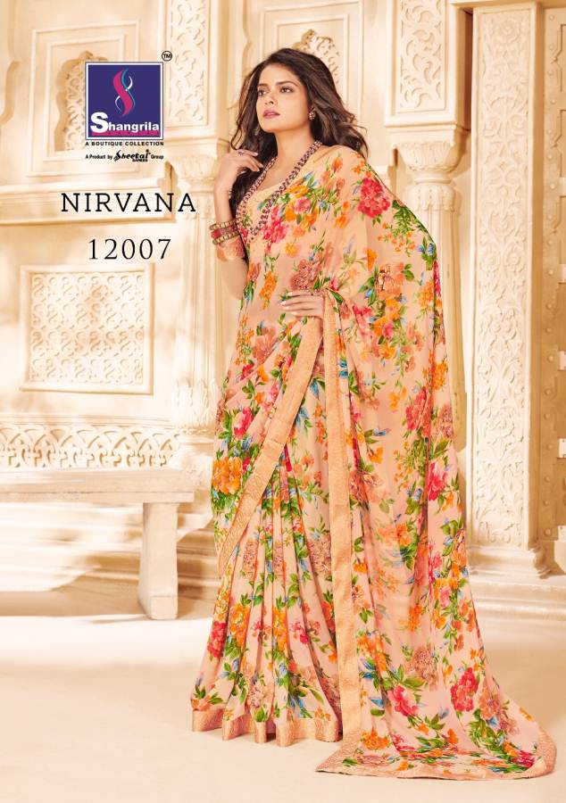 Nirvana By Shangrila Printed Barasso Sarees Catalogue