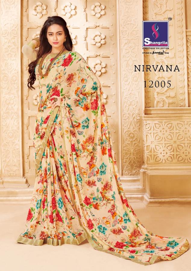 Nirvana By Shangrila Printed Barasso Sarees Catalogue