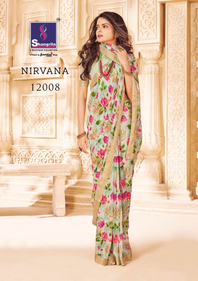 Nirvana By Shangrila Printed Barasso Sarees Catalogue