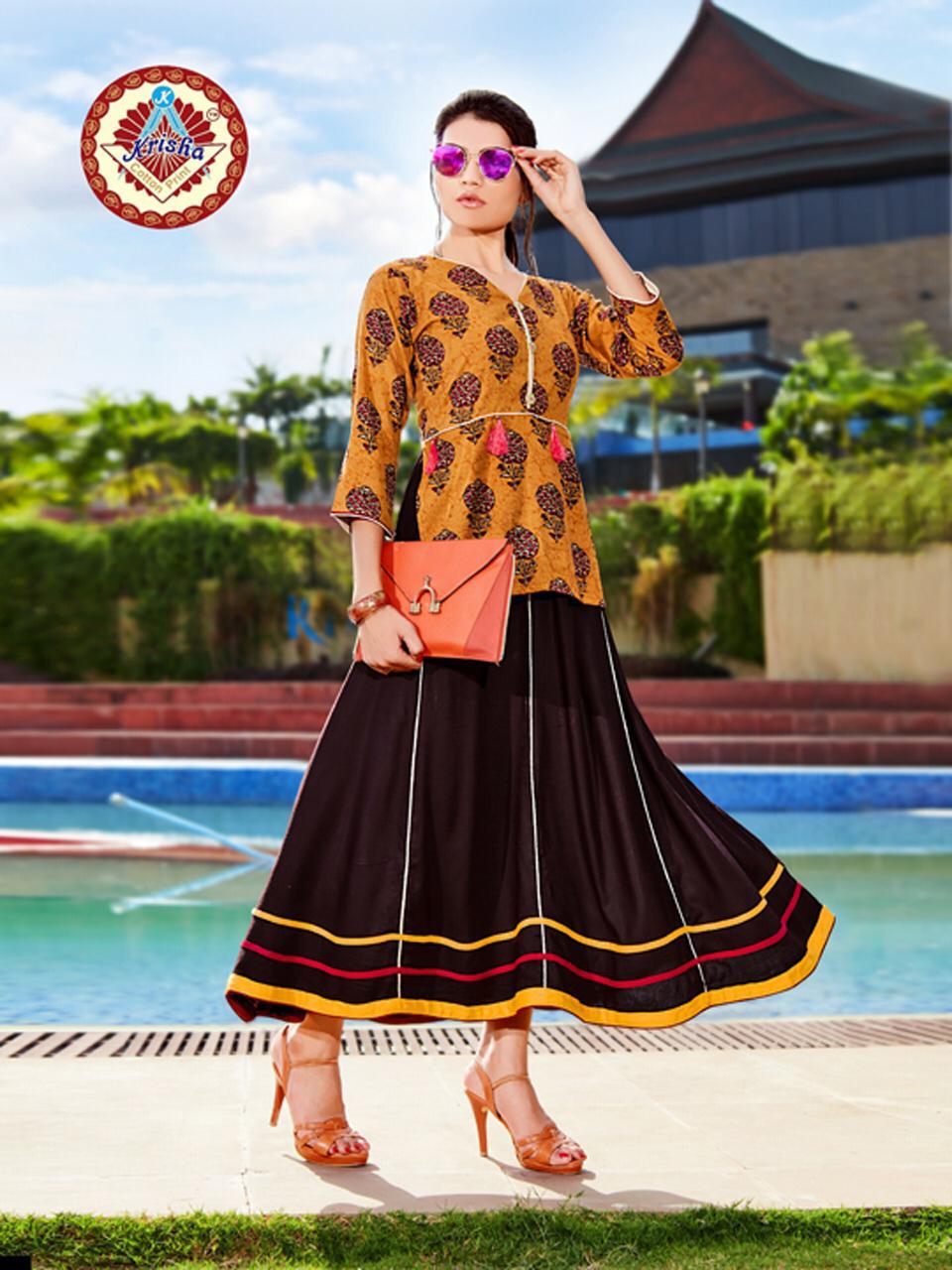 Simi Vol 2 By Krisha Fashion 14kg Heavy Rayon Party Wear Kurti Collections