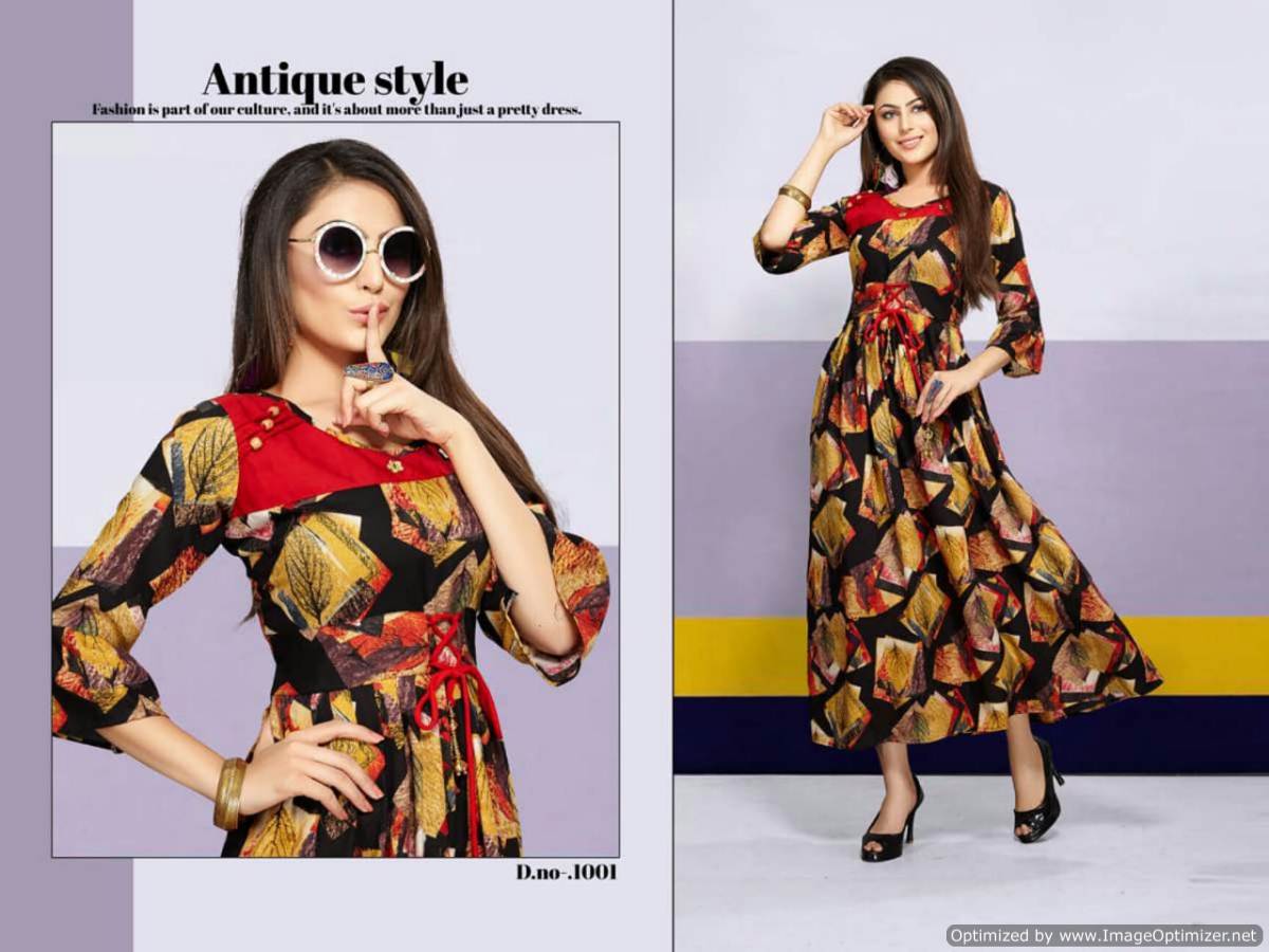 Hazel  By Trendy Fashion Printed Kurtis Catalogue