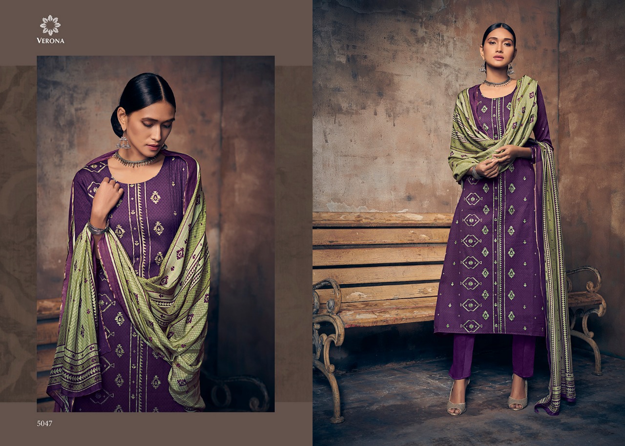 Graces Of Tradition By Verona Designer Dress Materials Ctalogue