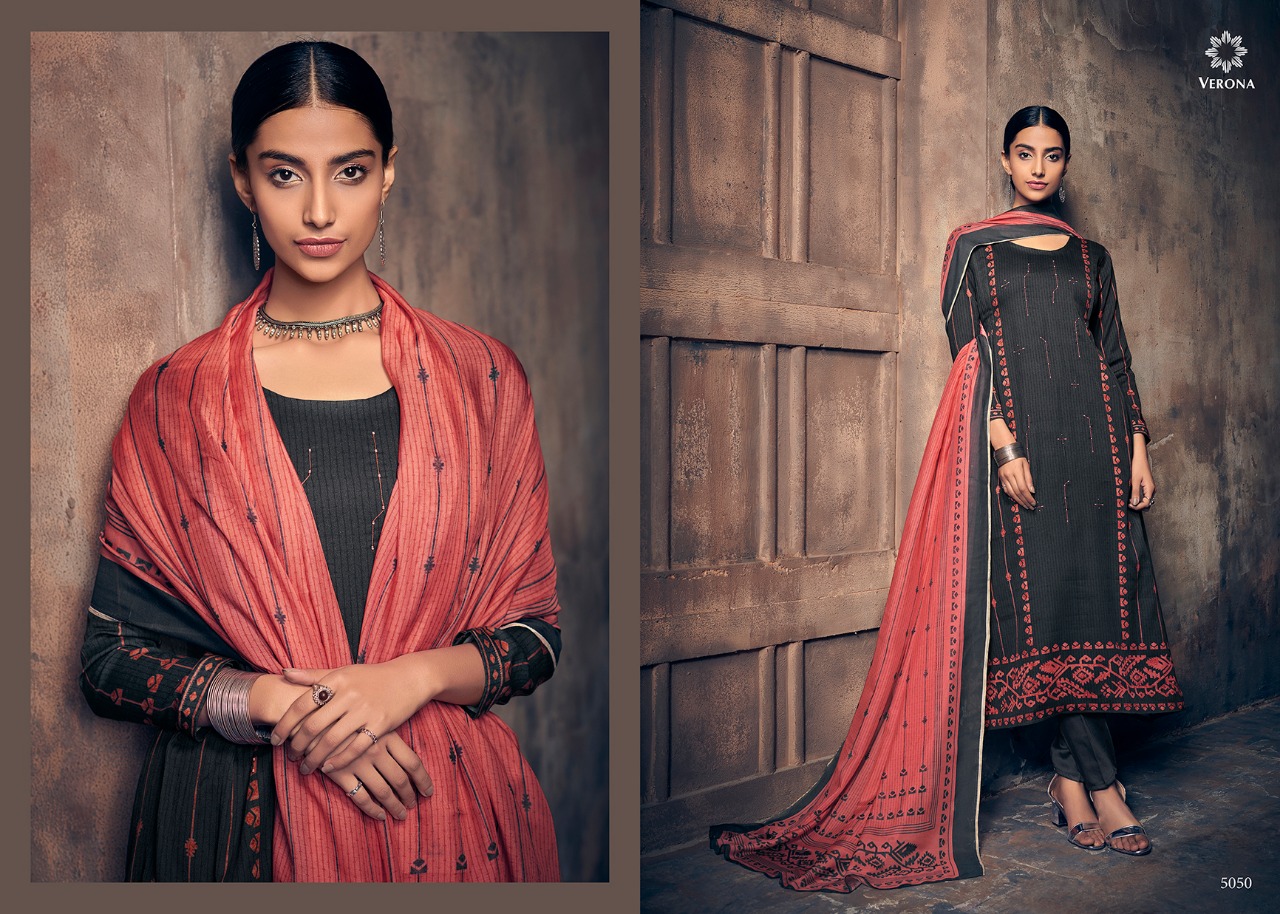 Graces Of Tradition By Verona Designer Dress Materials Ctalogue