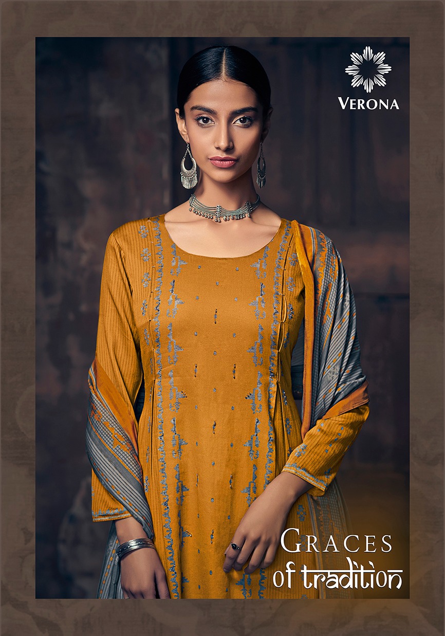 Graces Of Tradition By Verona Designer Dress Materials Ctalogue
