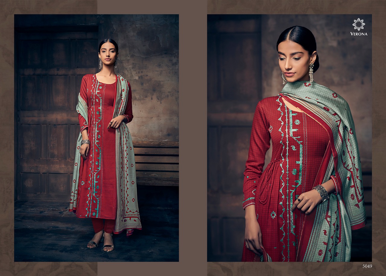 Graces Of Tradition By Verona Designer Dress Materials Ctalogue