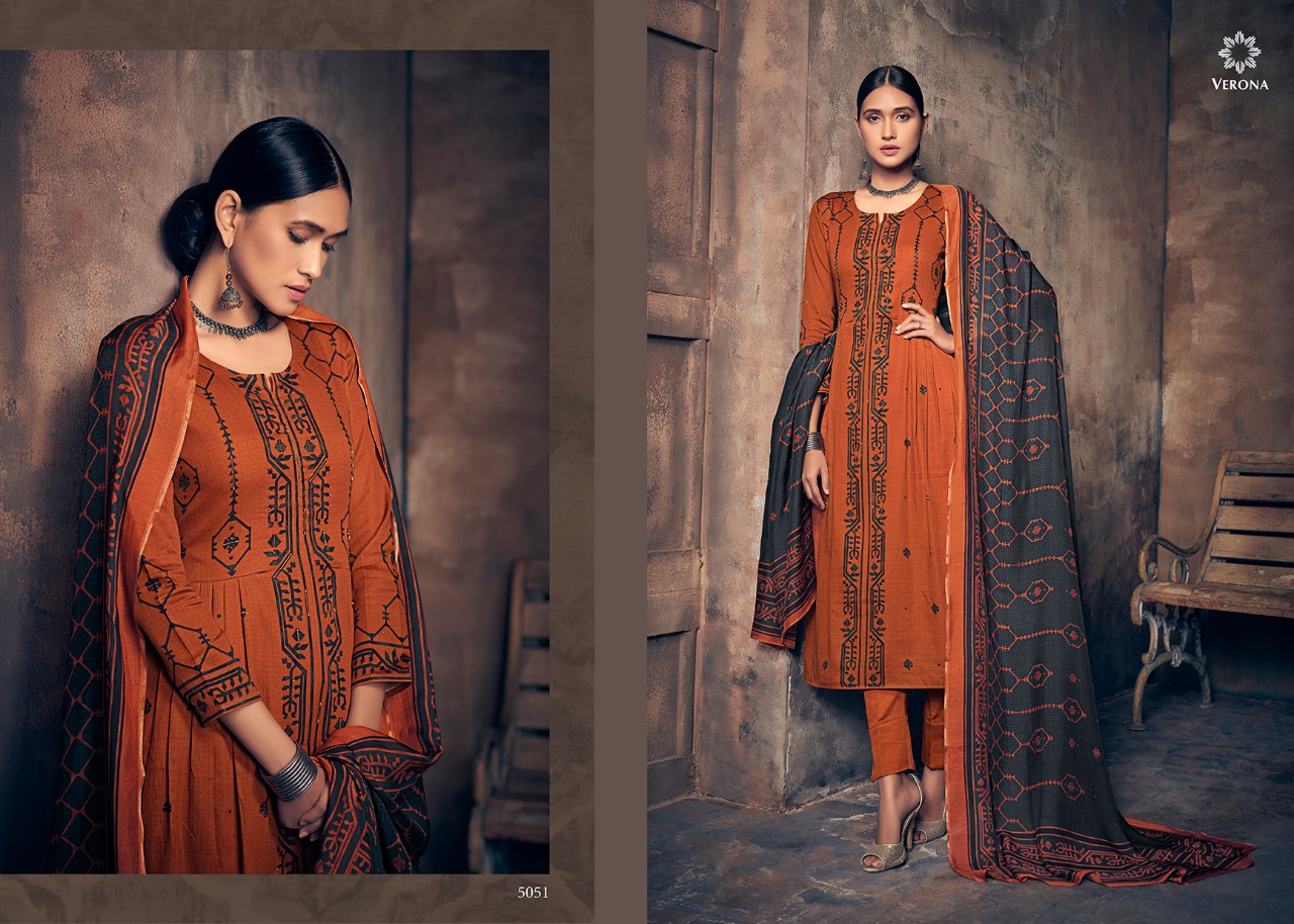 Graces Of Tradition By Verona Designer Dress Materials Ctalogue
