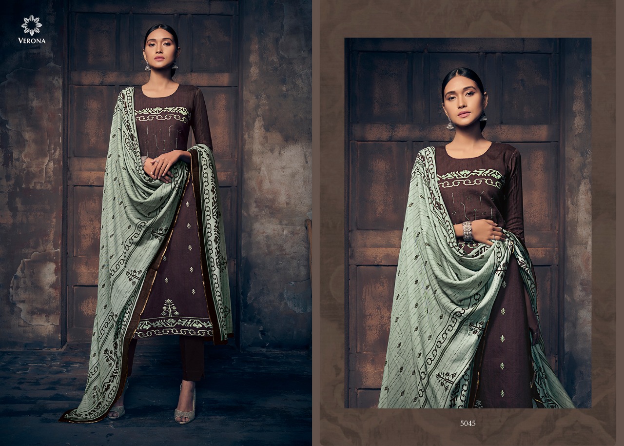 Graces Of Tradition By Verona Designer Dress Materials Ctalogue