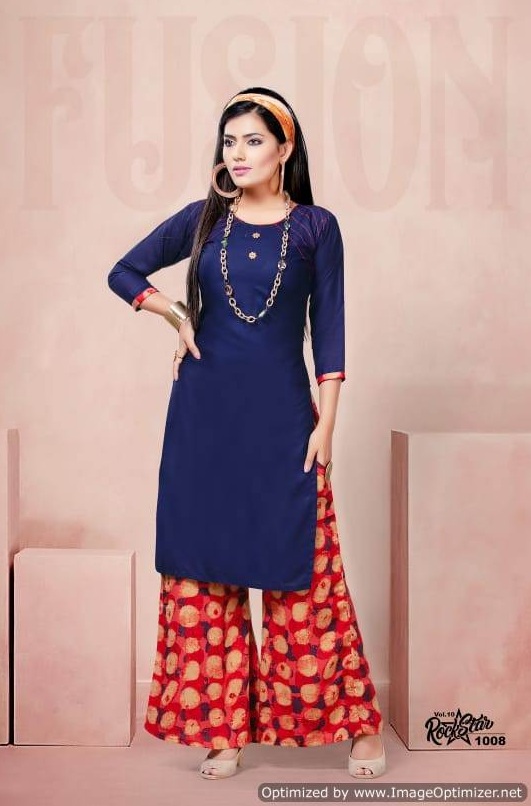 Rock Star Vol 10 By Kinti Fashion Party Wear Kurti With Palazzo Catalogue