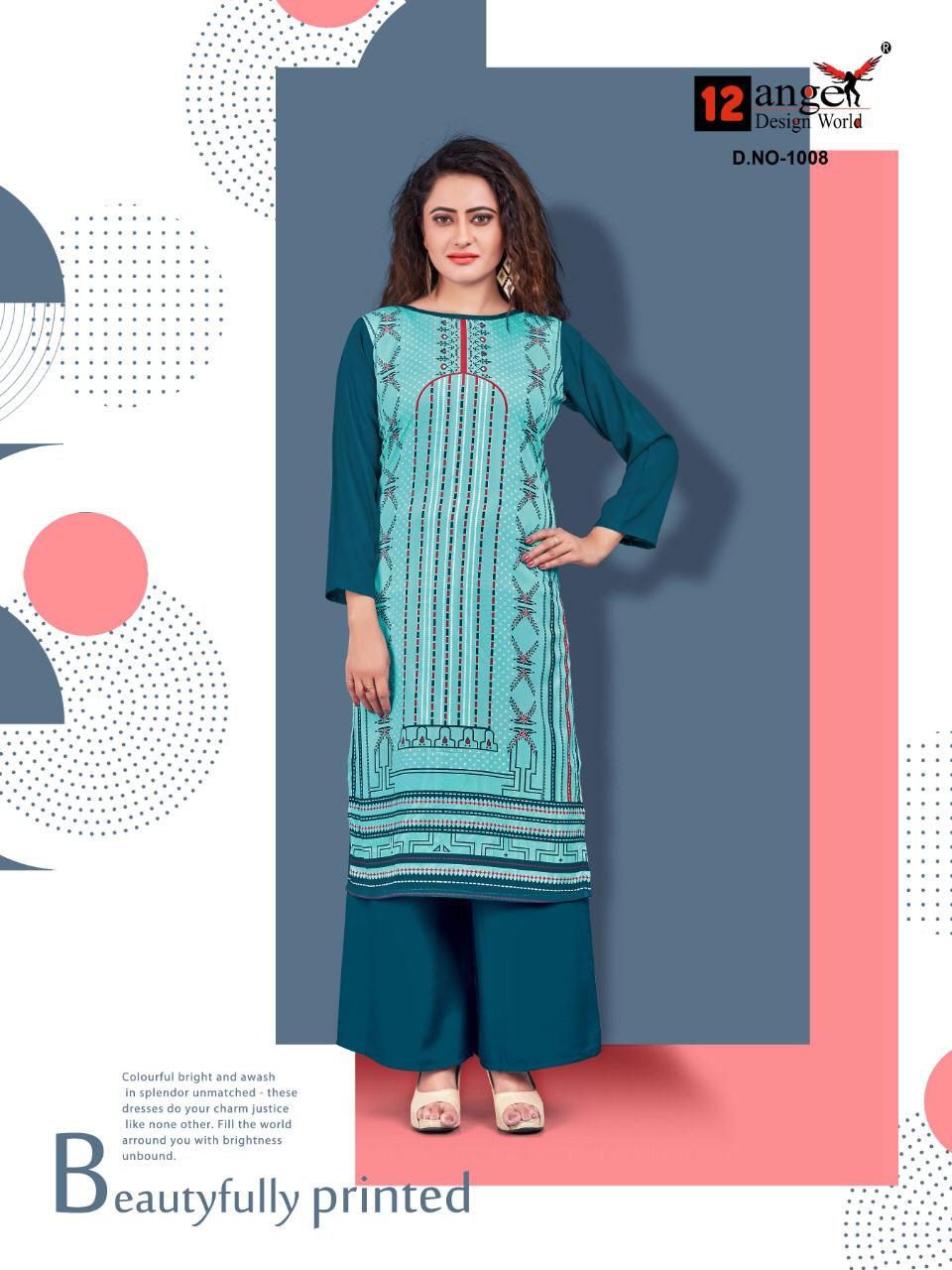 Heritage Vol 5 By 12angel Designer Kurti With Palazzo Catalogue