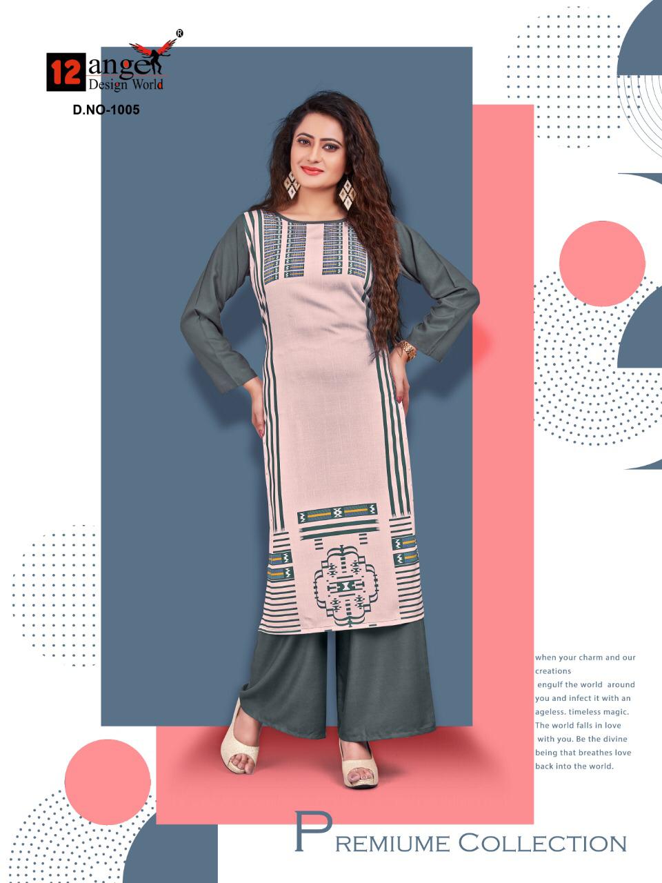 Heritage Vol 5 By 12angel Designer Kurti With Palazzo Catalogue