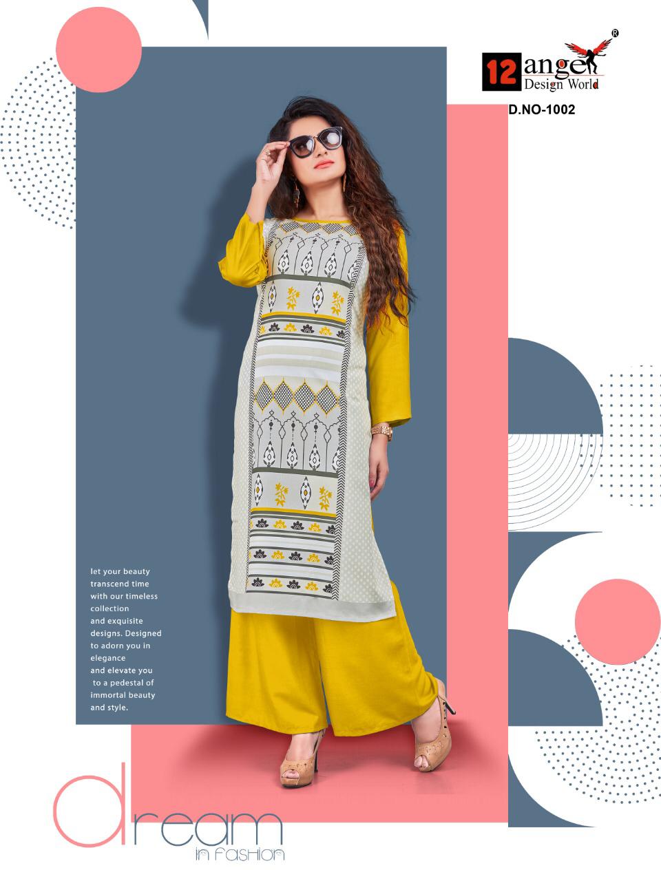 Heritage Vol 5 By 12angel Designer Kurti With Palazzo Catalogue