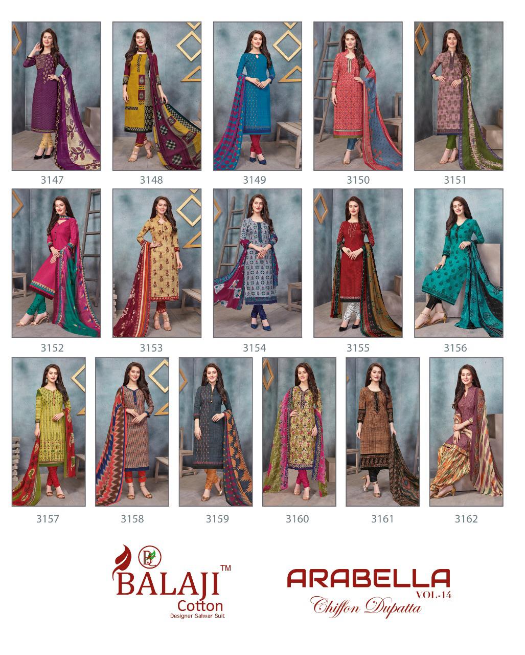 Arabella Vol 14 By Balaji Cotton Dress Materials Catalogue