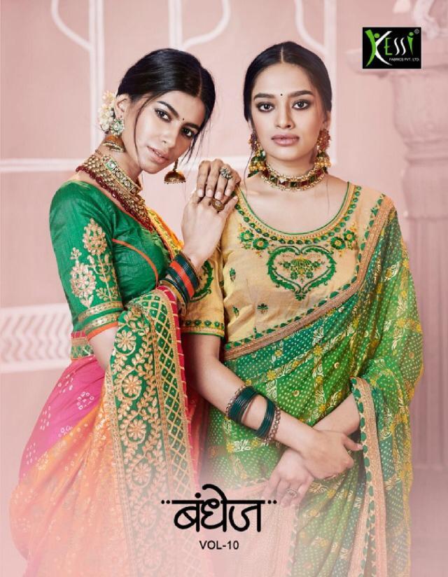 Bandhej Vol 10 By Kessi Fashion Designer Wedding Sarees Catalogue