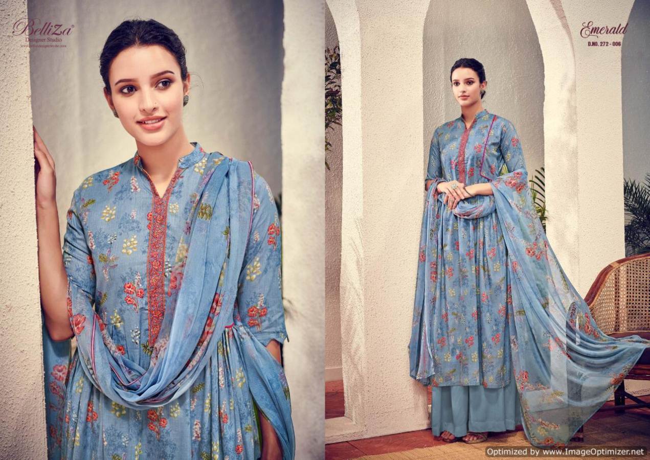 Emerald Belliza  Cotton Dress Materials Catalogue