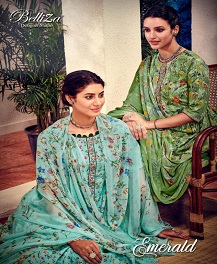 Emerald Belliza  Cotton Dress Materials Catalogue