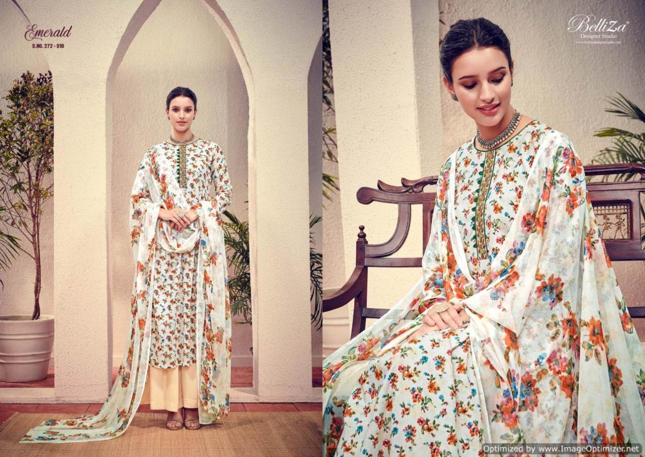 Emerald Belliza  Cotton Dress Materials Catalogue