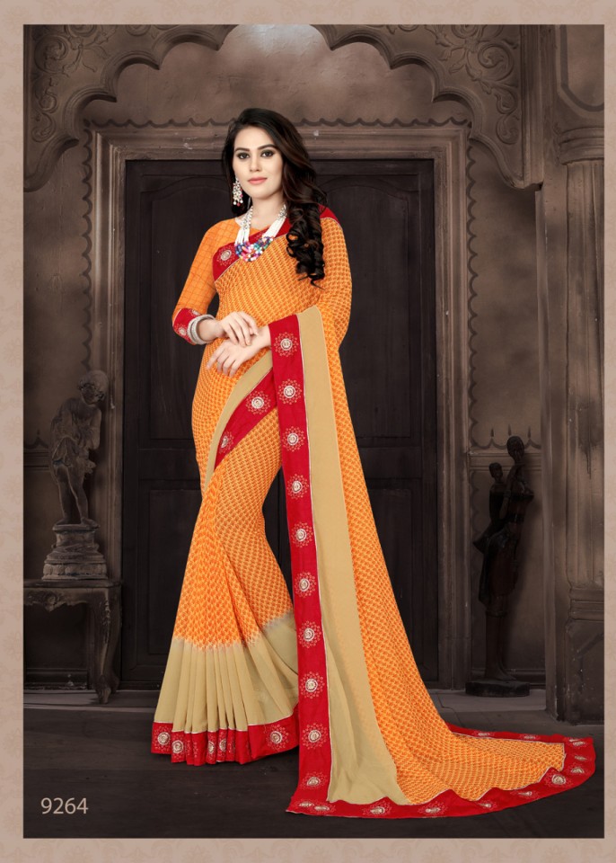 Custard Apple Printed Sarees Catalogue