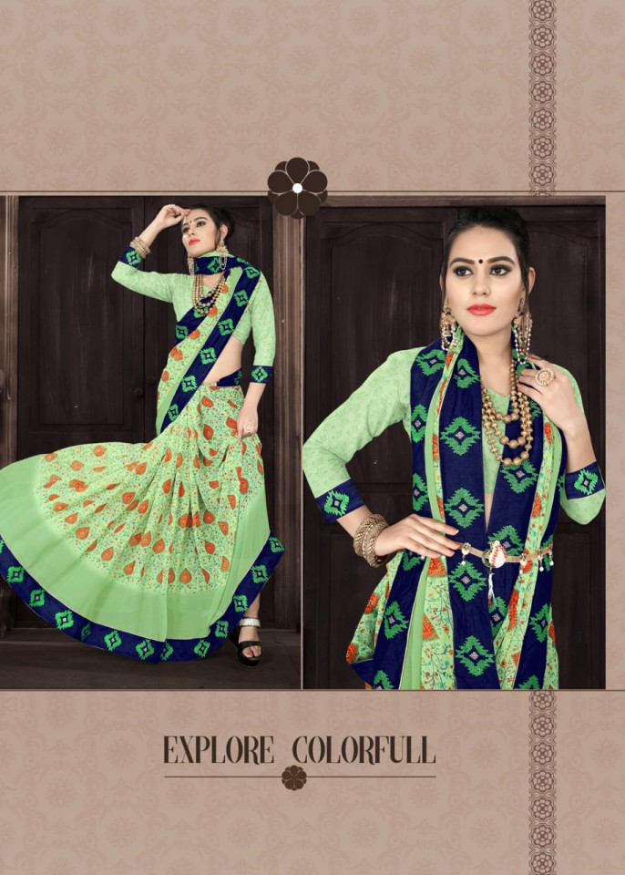 Custard Apple Printed Sarees Catalogue