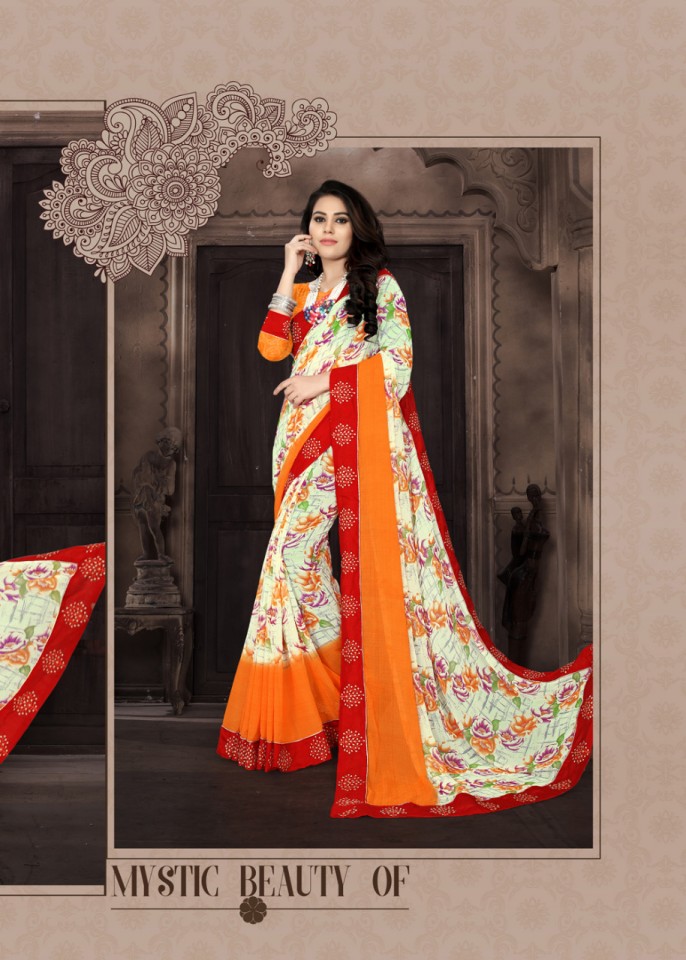 Custard Apple Printed Sarees Catalogue