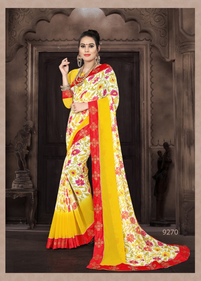 Custard Apple Printed Sarees Catalogue