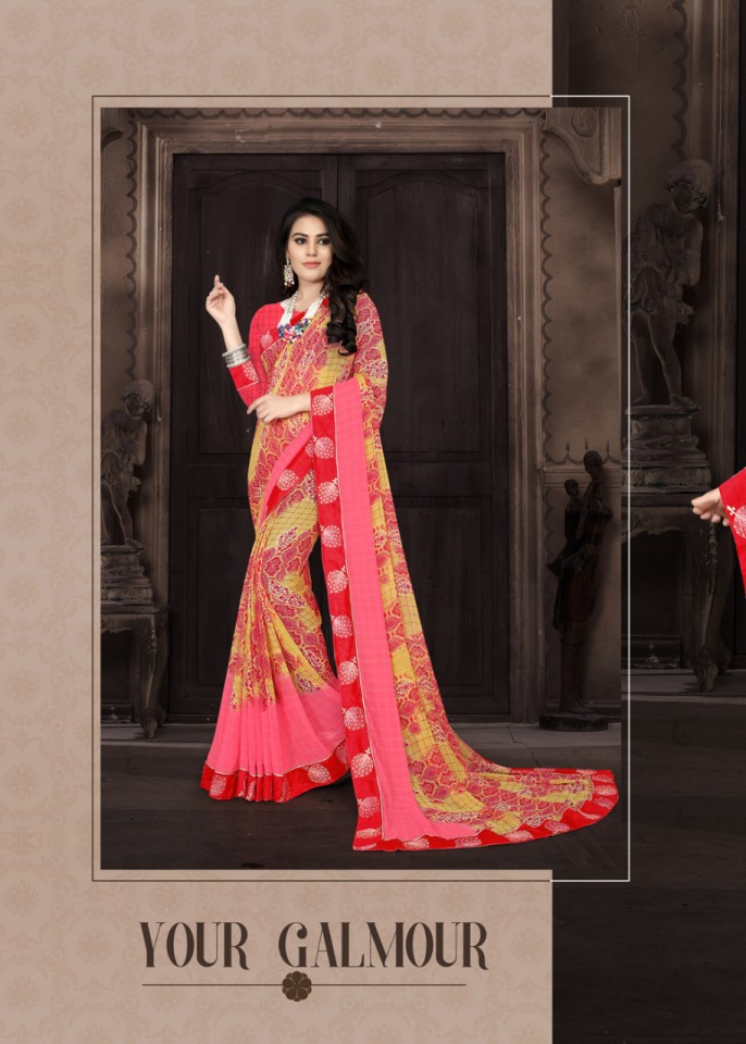Custard Apple Printed Sarees Catalogue