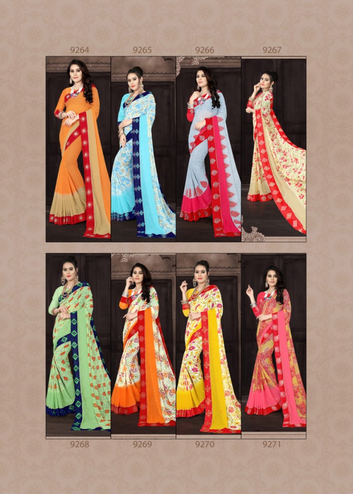 Custard Apple Printed Sarees Catalogue