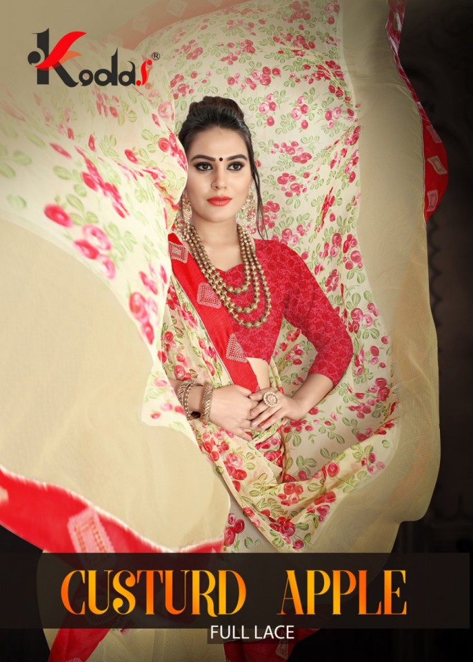 Custard Apple Printed Sarees Catalogue