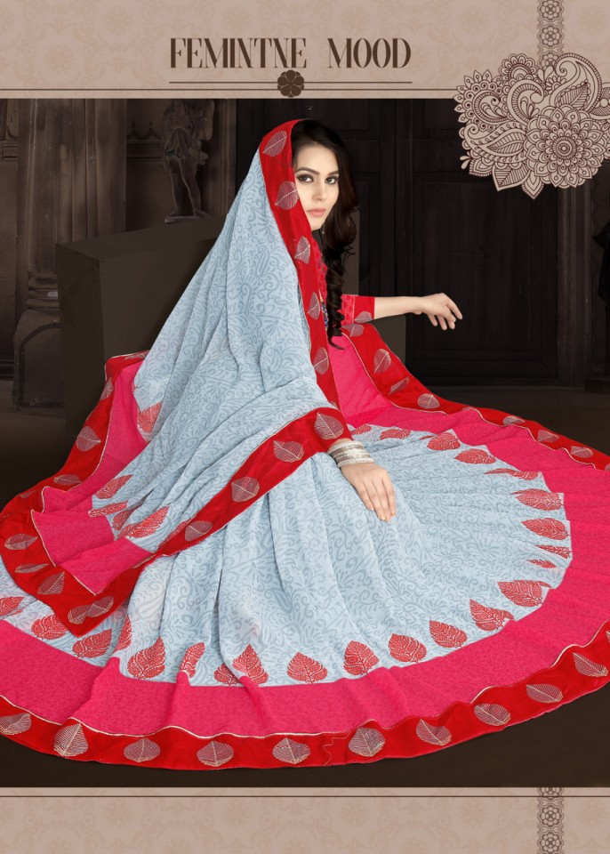 Custard Apple Printed Sarees Catalogue