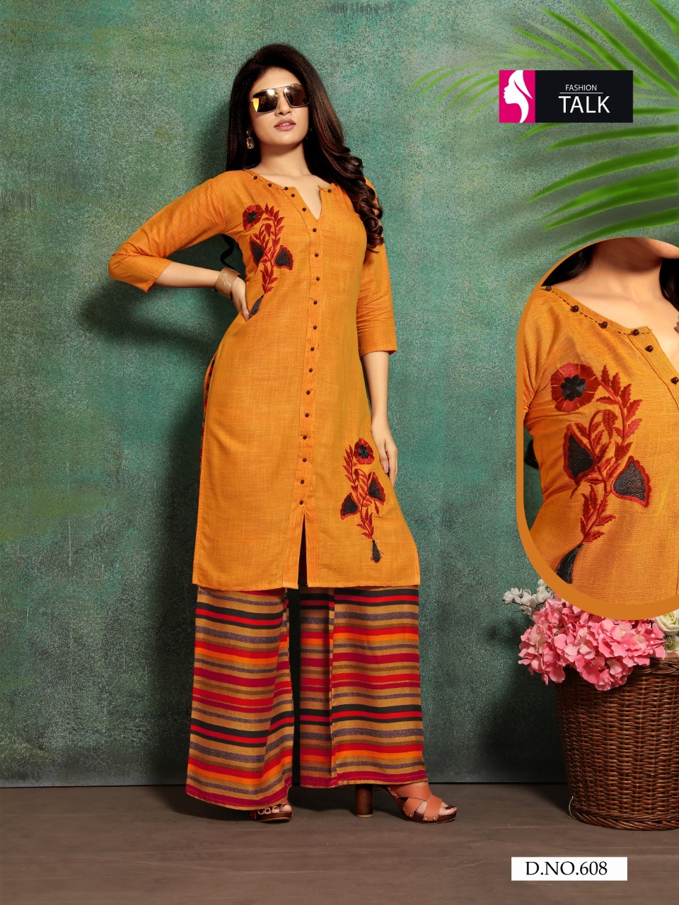 Plazzo House Vol 6 By Fashion Talk Party Wear Kurti Palazzo Catalogue