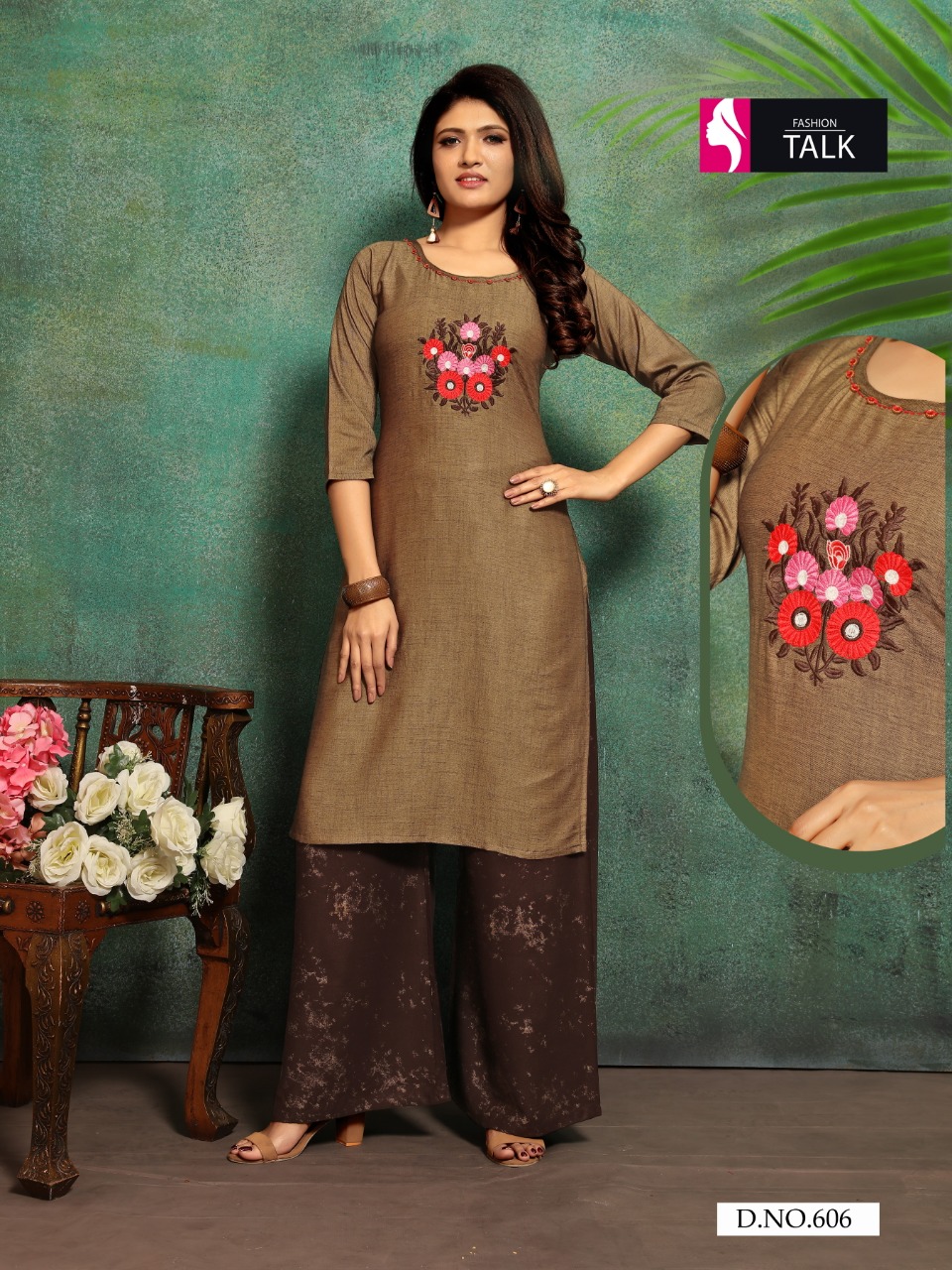 Plazzo House Vol 6 By Fashion Talk Party Wear Kurti Palazzo Catalogue