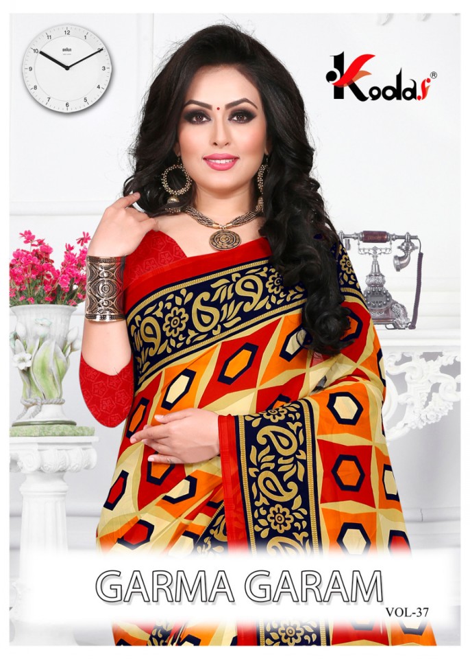 Garma Garma Vol 37 By Kodas Group Causal Wear Sarees Catalogue