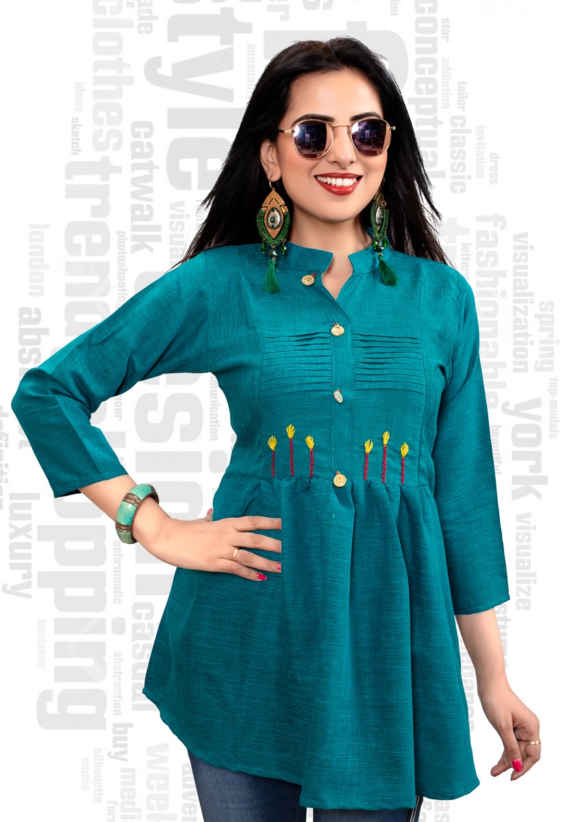 Available In Different Colors Ladies Button Short Kurti at Best Price in  Mumbai | Ayesha Garment