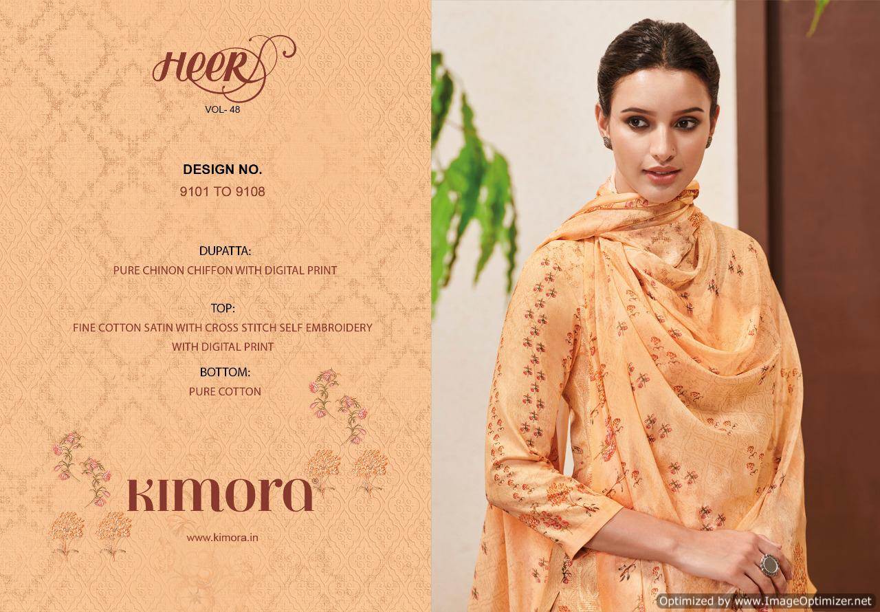 Heer Vol 48 Kimora Designer Dress Materials Catalogue