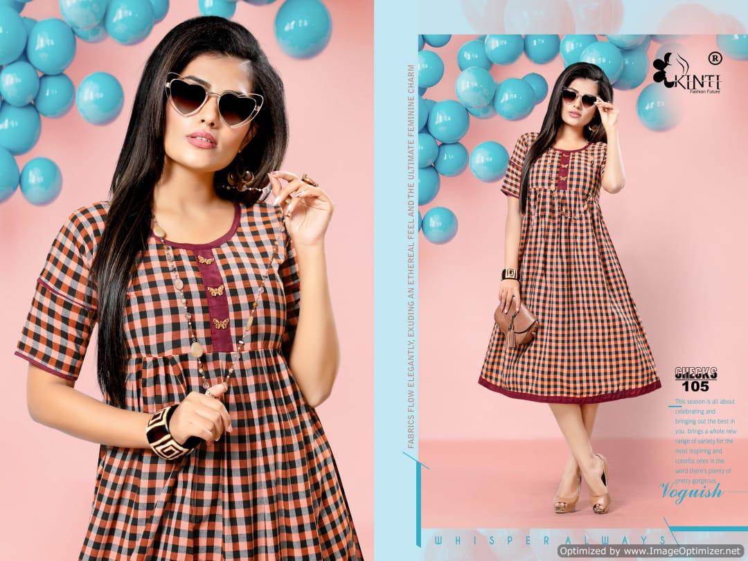 Trendy Black Check Cotton Kurta | Kurti Designs