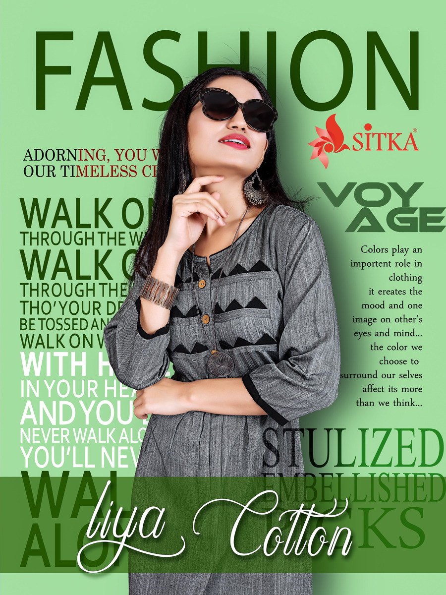 Liya Cotton Sitka Fashion Designer Kurti Catalogue
