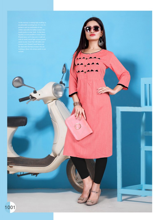 Liya Cotton Sitka Fashion Designer Kurti Catalogue
