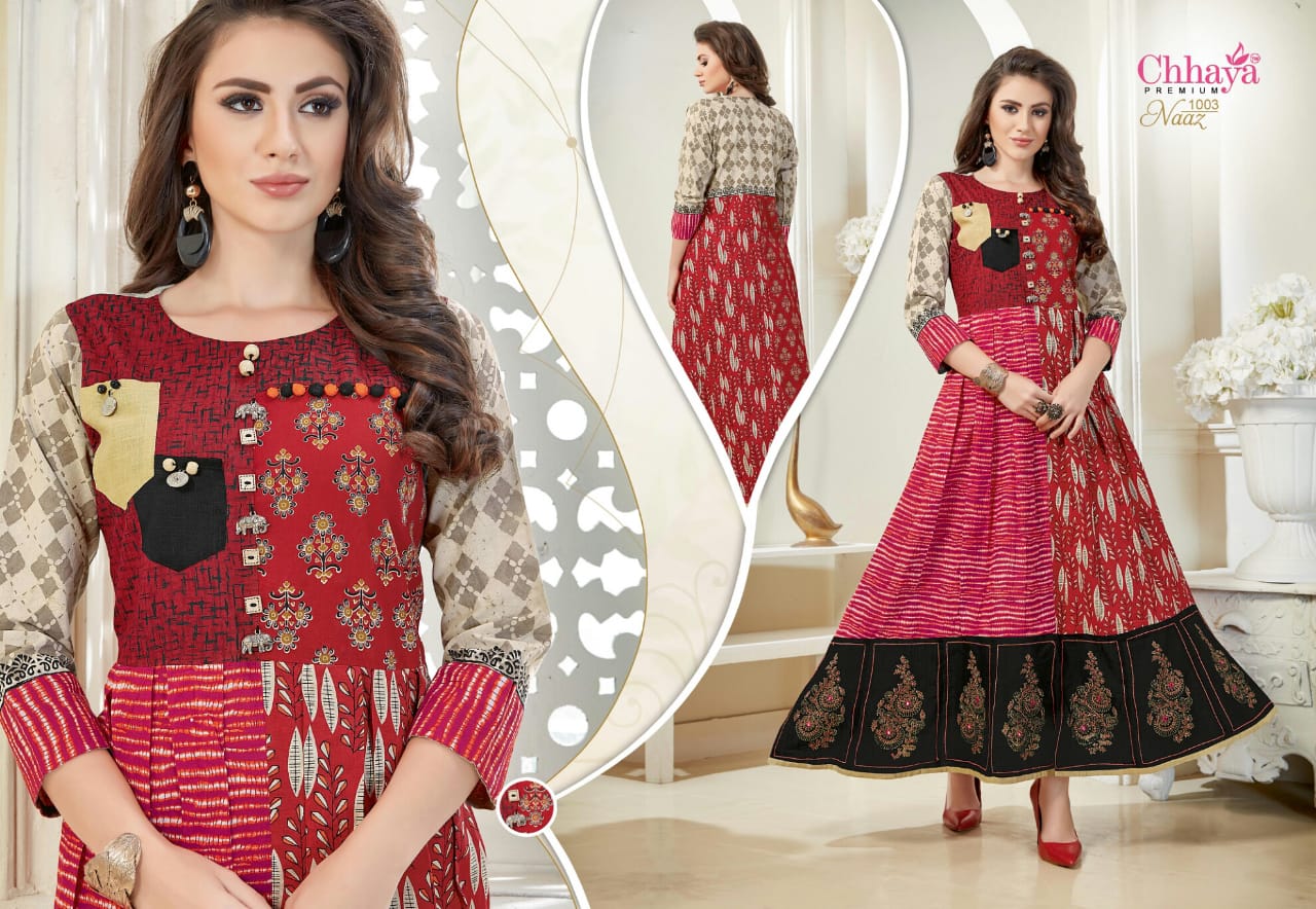 Naaz By Chaaya Anarkali Kurti Catalogue