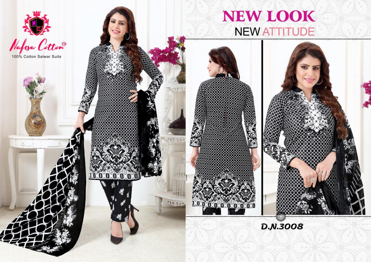 Black & White Vol 3 Nafisa Printed Cotton Dress Materials Catalogue