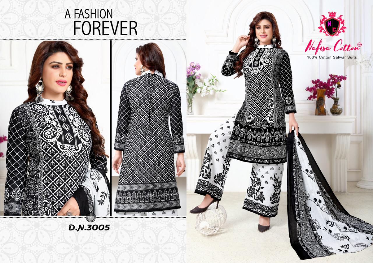 Black \u0026 White Vol 3 Nafisa Printed 
