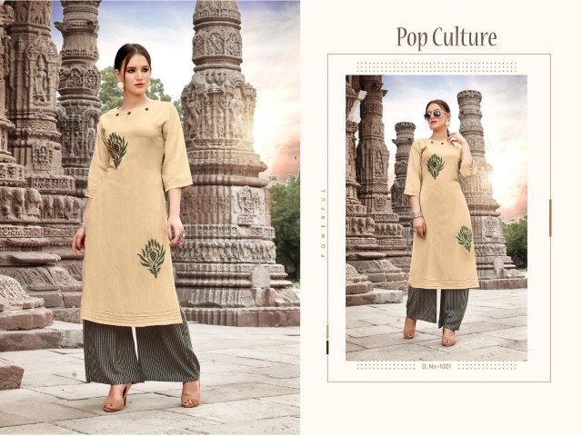 Pop Culture By Sitka Fashion Party Wear Kurti With Palazzo Catalogue