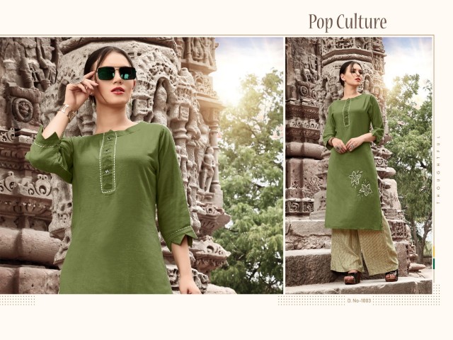 Pop Culture By Sitka Fashion Party Wear Kurti With Palazzo Catalogue