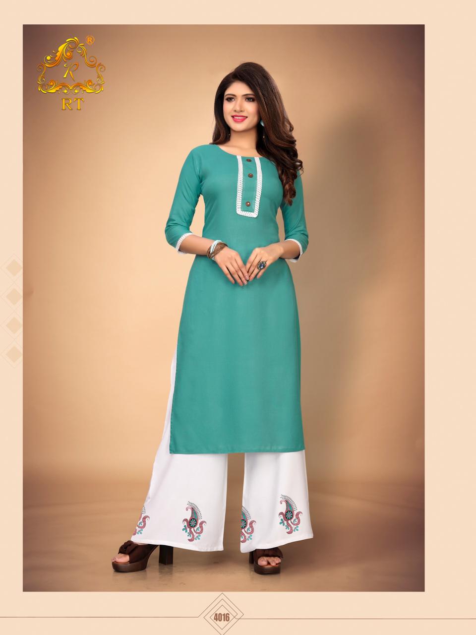 Plazzo Queen Vol 3 Rijiya Trends  Designer Kurti With Printed Plazzo Catalogue