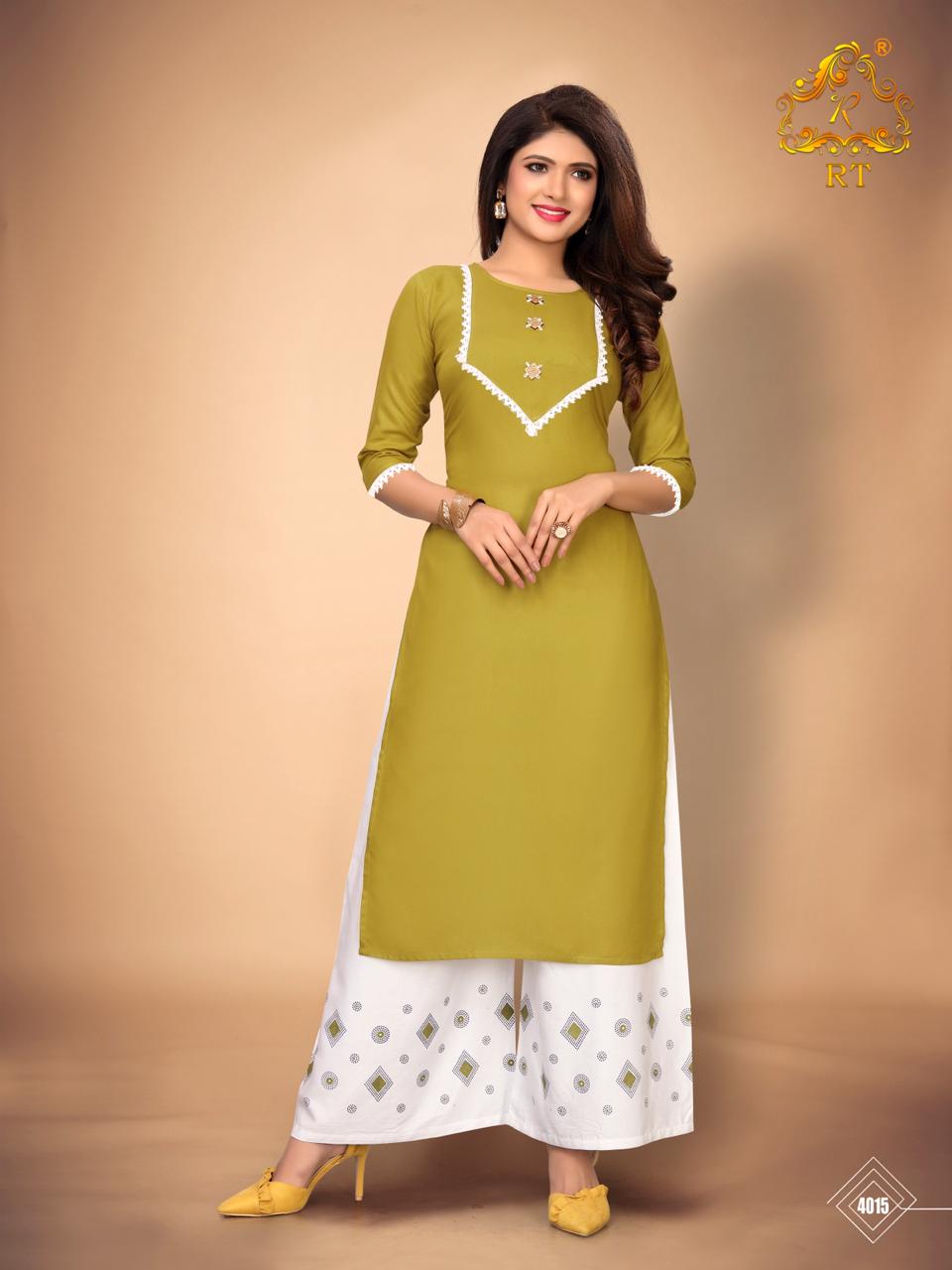 Plazzo Queen Vol 3 Rijiya Trends  Designer Kurti With Printed Plazzo Catalogue