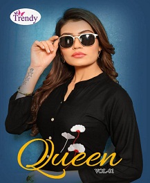 Queen Trendy Designer Kurti With Plazzo Catalogue