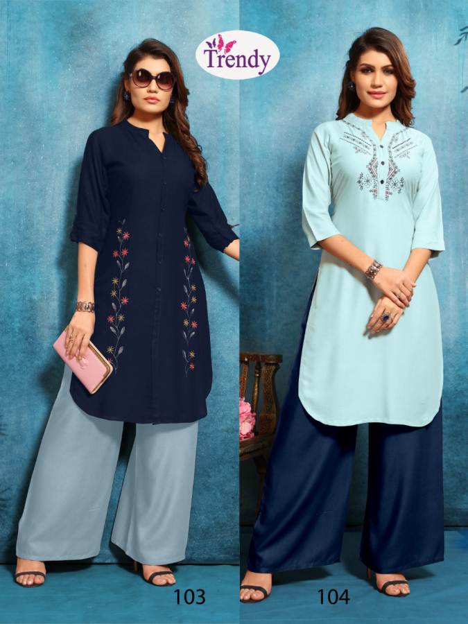 Queen Trendy Designer Kurti With Plazzo Catalogue